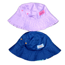 2 UV Skinz Sea Creatures Sun Beach Hat Blue/Purple Fringed Toddler 12-18 Months