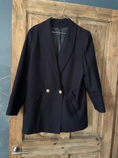 House Of Fraser Pure New Wool Coat/ Blazer Navy Size 12