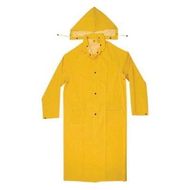 Chaqueta de lluvia CLC CLIMATE GEAR WORK GEAR con capucha amarilla recubierta de PVC XL Foto 3 de 4