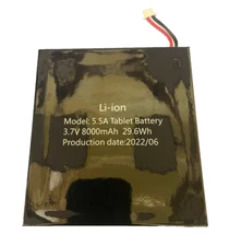 Li-ion 5.5A Tablet Battery 3.7V 8000mAh 29.6Wh 5 Pin Connector