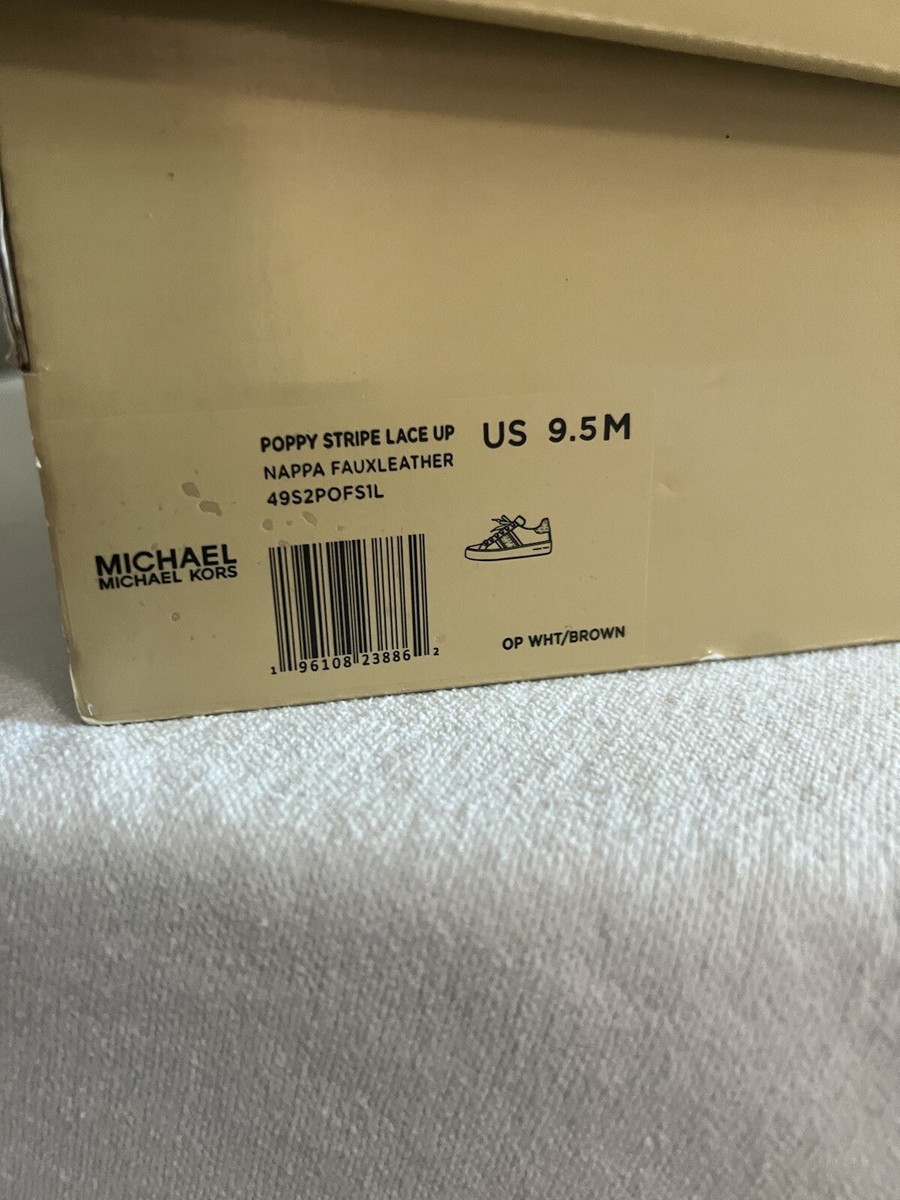 BRAND NEW MICHAEL KORS POPPY STRIPE SNEAKERS SHOES SIZE 9.5