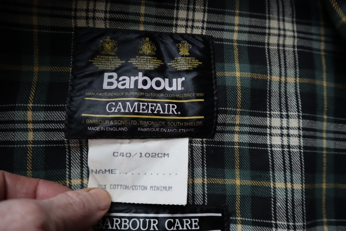 Dark Olive Green BARBOUR Gamefair Waxed Zip & Snap Front