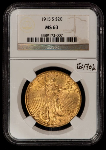 1915-S G$20 Saint-Gaudens Gold Double Eagle - NGC MS 63 - SKU-G4702