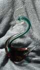Beautiful Art Glass Swan--Clear, green purple, 9" tall — photo 2