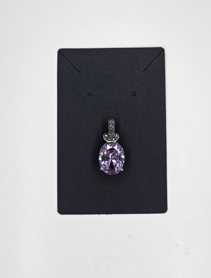 DBJ Victoria Townsend lila CZ Markasit NUR Anhänger Sterlingsilber Halskette