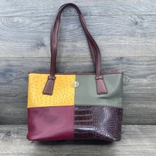 Giani Bernini Colorblocked Tapestry Tote Purse Bag Women's Size L Multicolor