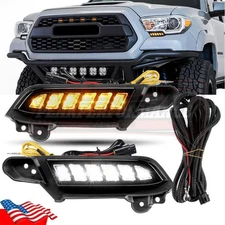 For Toyota Tacoma 2016-2023 DRL LED Daytime Running Lights Fog Light Turn Signal