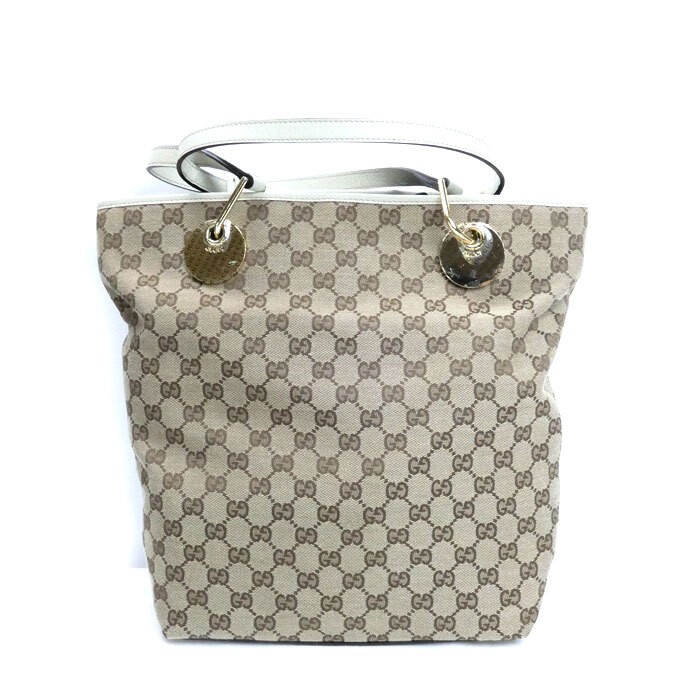 GUCCI GG Canvas White Tote Bag 120836 458452