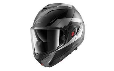 Shark OXO Mekarium Mat Motorradhelm (Anthrazit/Chrom/Schwarz) Gr: M (57)