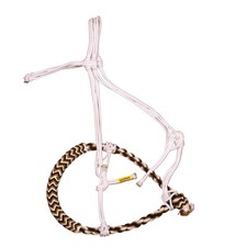 White Tri Cabresto Bosal Charro Trenzado Horse Braided
