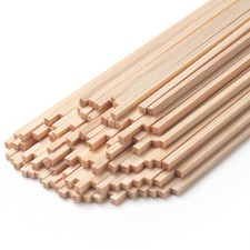 1/8" x 12" Square Wooden Dowel Rods Wood 1/8" 12"-100PCS, Natural