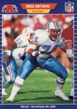 ~* BRUCE MATTHEWS ~ 1989 Pro Set ~ ROOKIE CARD ~ RC ~ #148 *~. rookie card picture
