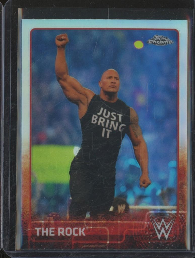 2015 Topps WWE Chrome THE ROCK #57 Refractor Parallel Superstar JA344