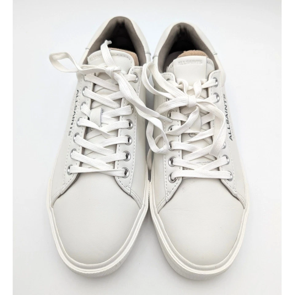 AllSaints Underground Leather Low Top Sneaker Shoes Men's White Size US8 EU41 - Image 3 of 4