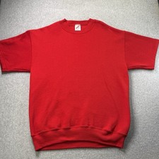 Vintage Jerzees Red Short Sleeve Sweatshirt Made in USA M 38-40 NOS Blank