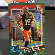 2023 Optic Football Cedric Tillman Rated Rookie Green Prizm No.224