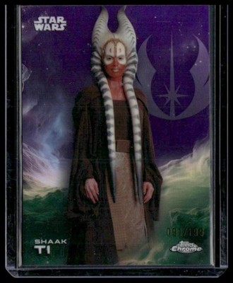 2025 Topps Chrome Star Wars #165 Shaak Ti - Kamino Purple Refractor /199