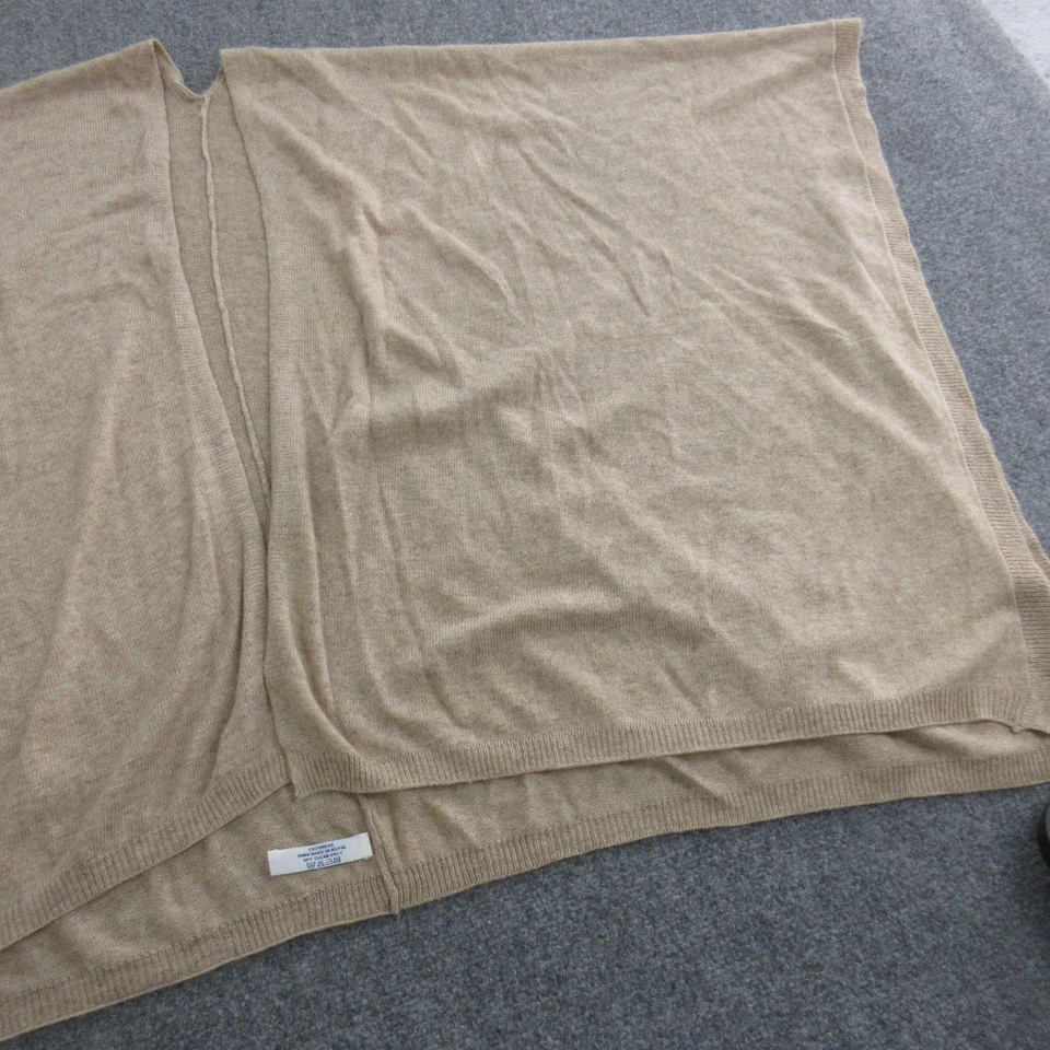 Poncho envolvente de cachemir para mujer talla única tejido camel tostado chal delantero abierto capa Foto 3 de 4