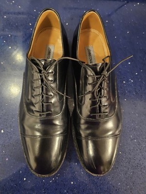 Johnston & Murphy Mens 9.5 E/C Melton Dress Shoes Black Leather Cap Toe Oxfords