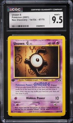Unown [E] (1st Edition) graded CGC 9.5 for sale on eBay