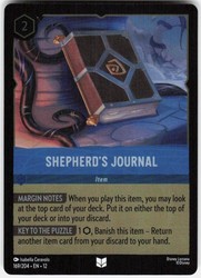 Disney Lorcana: The Wilds Unknown Shepherd's Journal 169/204 Cold Foil