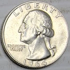 1964-D Washington Quarter circulated, ungraded condition - 90% - Business Strike
