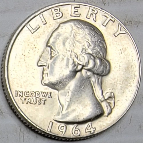 1964-D Washington Quarter circulated, ungraded condition - 90% - Business Strike
