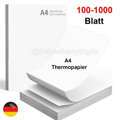 100-1000 Blatt Thermopapier Thermodruckerpapier A4 faltbar für Tragbar Drucker