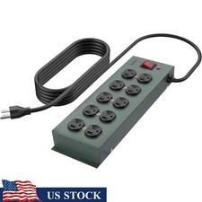 10 Outlet Surge Protector Power Strip W/ 15ft Heavy Duty Cord Home Office New