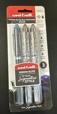 BOLD uni-ball Vision Elite BLX Designer Roller BLUE BLACK RED BLACK VIOLET BLACK