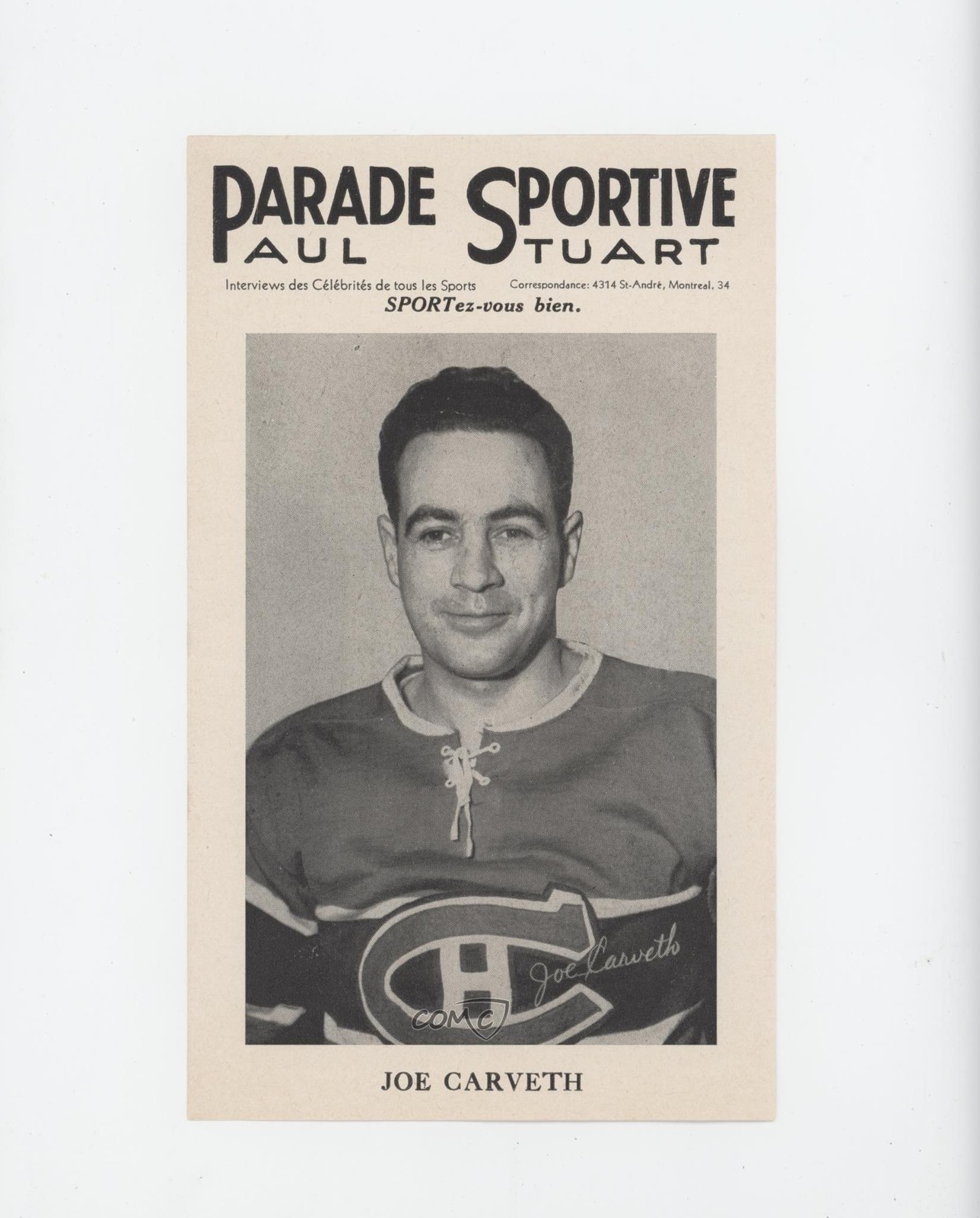 1943-48 Parade Sportive Paul Stuart Joe Carveth 0q3