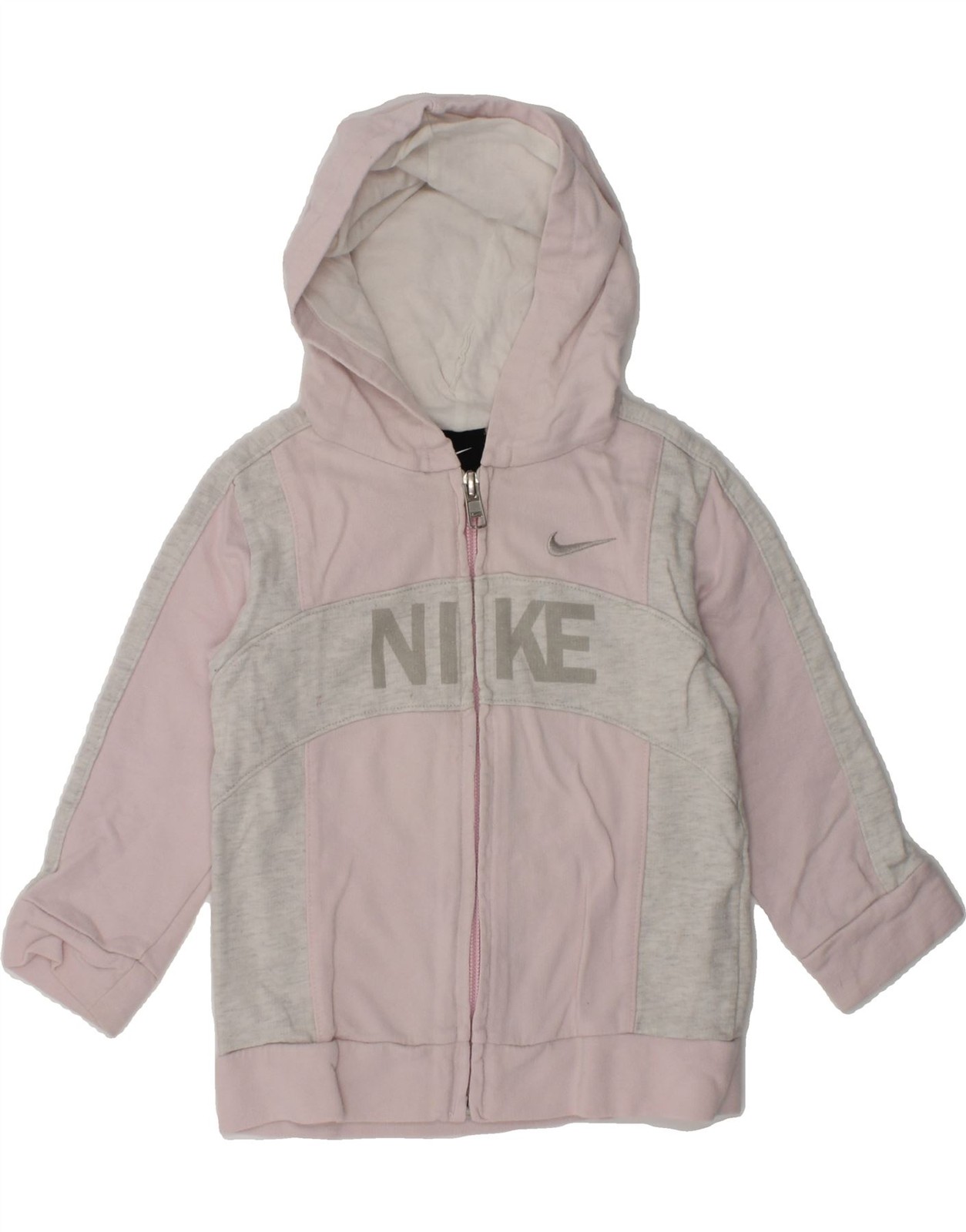 NIKE Bebé Niñas Gráfico Cremallera Sudadera con Capucha Suéter 12-18 Meses Rosa Algodón AP11