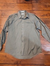 Vintage 90s Pierre Cardin Button Up Long Sleeve Dress Shirt Men's Large Gray