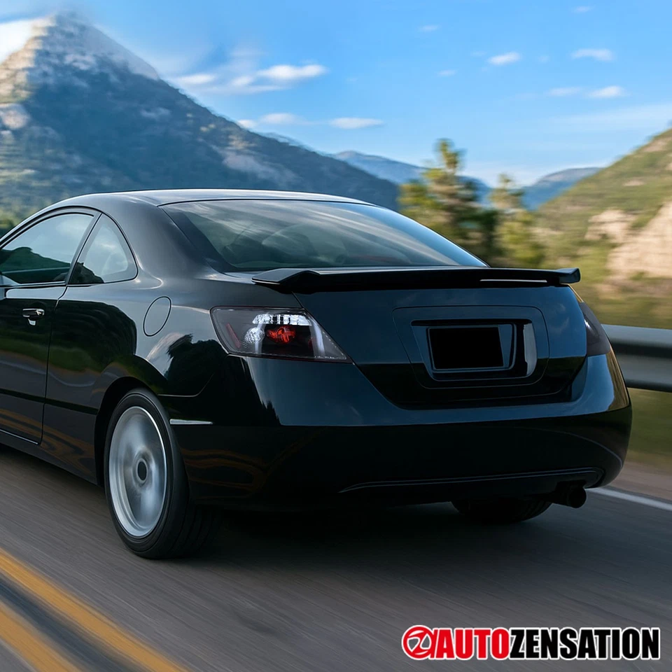 Fit 2006-2011 Honda Civic Coupe Black Smoke Rear Tail Lights Brake Lamps 06-11 Foto 3 de 4