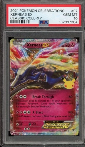 Pokemon Xerneas EX Celebrations Classic Coll. XY Holo Rare #97 PSA 10 Gem Mint