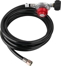 12FT QCC1 Propane Regulator with Hose, 20PSI Adjustable LP Gas Regulator for BBQ