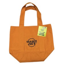 Trader Joe  s Orange Canvas Halloween Trick or Treat Tote Bag