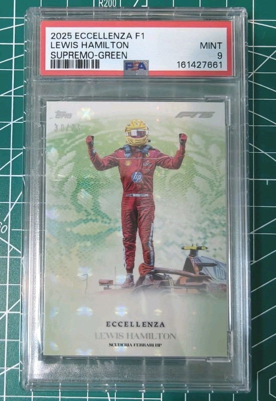 2025 TOPPS ECCELLENZA F1 LEWIS HAMILTON SUPREMO-GREEN 30/75 PSA 9 *POP 1*