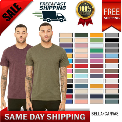 BELLA+CANVAS Unisex Short Sleeve Heather CVC Crew Neck Stylish T-Shirt 3001CVC