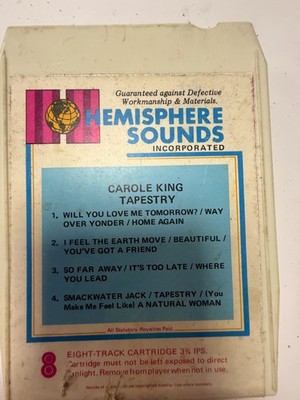 Carole King Tapestry 8 Track Cartridge Hemisphere Sounds 70s Pop Tape