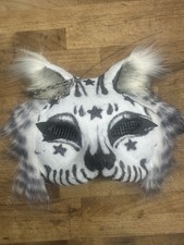 Black And White Therain Cat Mask Furry Cosplay Costume Halloween Alter Human