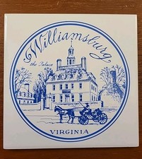 Williamsburg Virginia Wall Hanging Trivit 6x6 Ceramic Made IN USA