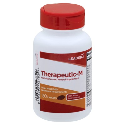 Leader Therapeutic-M Multivitamin and Multimineral Supplement Caplets 130 Count