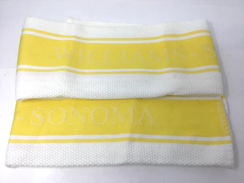 Wiliams Sonoma Two Classic Kitchen Towels Yellow 20x30"