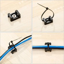  Plastic Wire Cable Tie Mount Saddle Tie Mount Screw Fix Seat Nylon Fastening