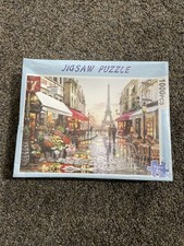 1000 Pieces Jigsaw Puzzle Paris Street Eiffel Tower Flowers DCBA HGFE New Sealed