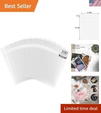 100-Pack Acid-Free Resealable Bags for 8x10 Photos, Crystal Clear Quality