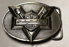 Vintage 1983 HARLEY DAVIDSON MOTOR CO. - BELT BUCKLE - V-TWIN Design Excellent