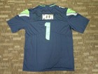 SEWN WARREN MOON #1 SEATTLE SEAHAWKS BLUE CUSTOM NFL GAME FOOTBALL JERSEY SZ XL — photo 2
