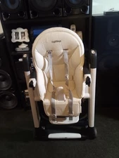 peg perego two in one siesta grow me high chair recliner- white- Great Condition